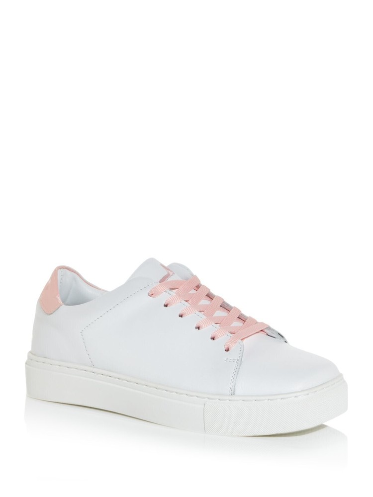 JOSHUAS Womens White Comfort Square Toe Platform Leather Athletic Sneakers 39