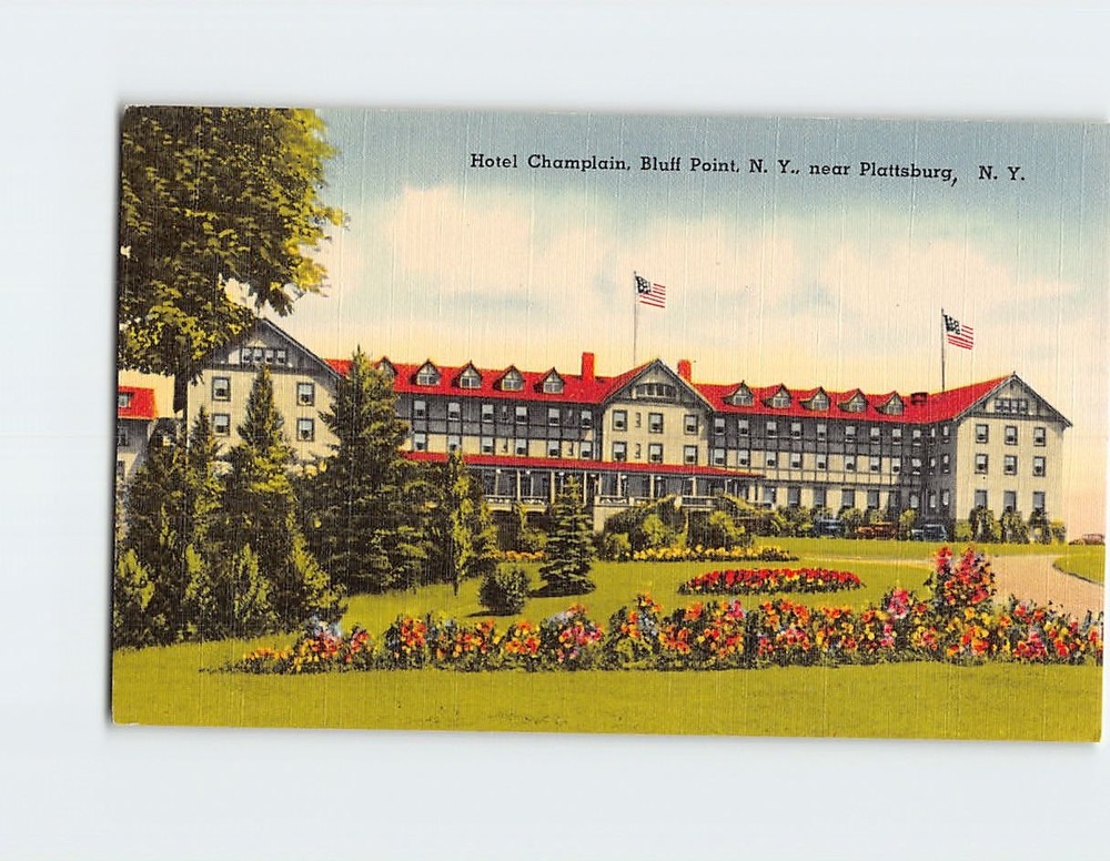 Postcard Hotel Champlain Bluff Point New York Near Plattsburg USA