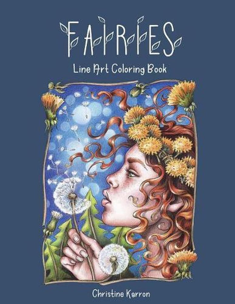 Fairies Line Art Coloring Book by Christine Karron (English) Paperback Book