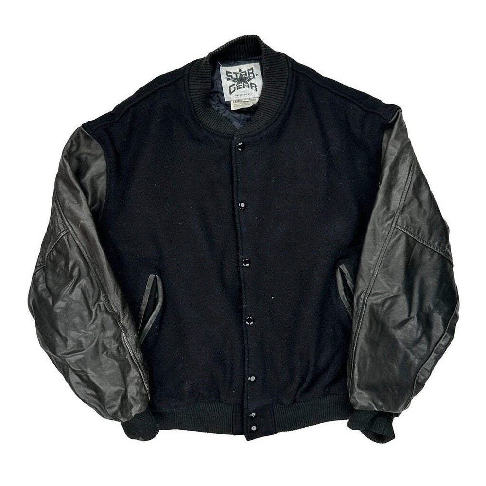 Hbo Boxing Star Gear Graphic Varsity Jacket - XL Black Leather