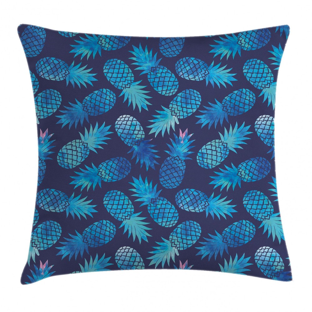 Modern Throw Pillow Case Exotic Pineapple Figures Square Cushion Cover 18 Inches