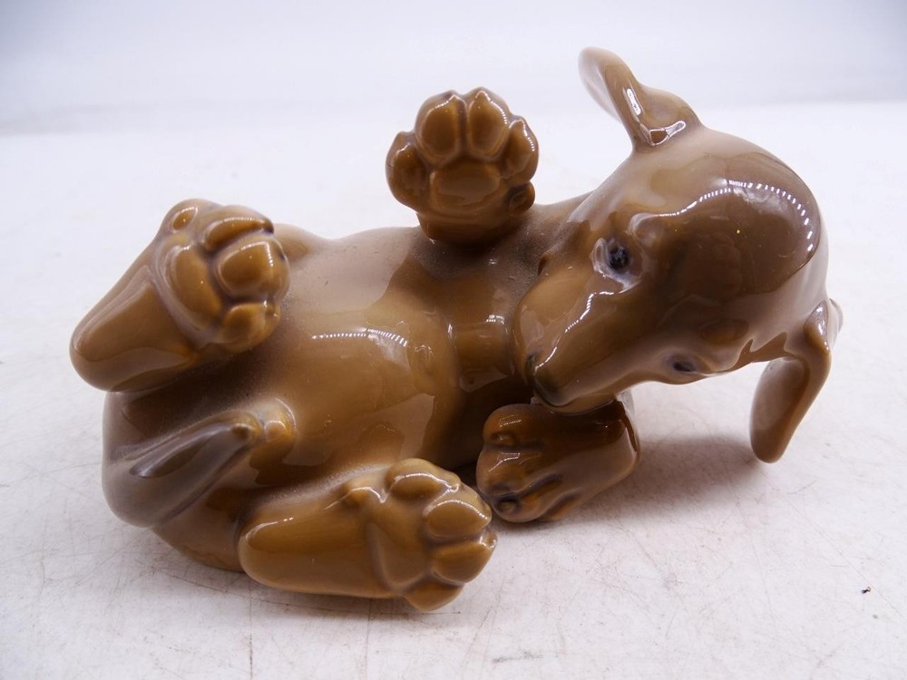 Vintage Puppy Dog Dachshund Weiner Royal Copenhagen Statue Figurine Denmark Old
