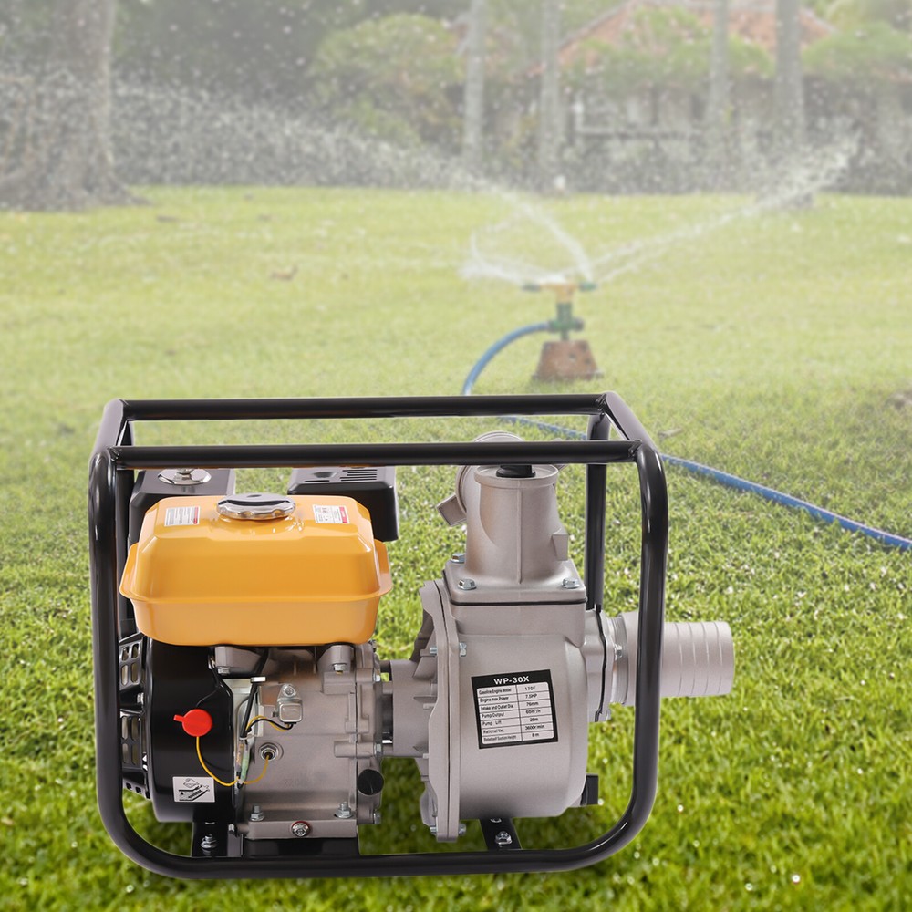 7.5 HP 3 Inch Gas Power Semi-Trash Water Pump High Pressure Garden Irrigation US