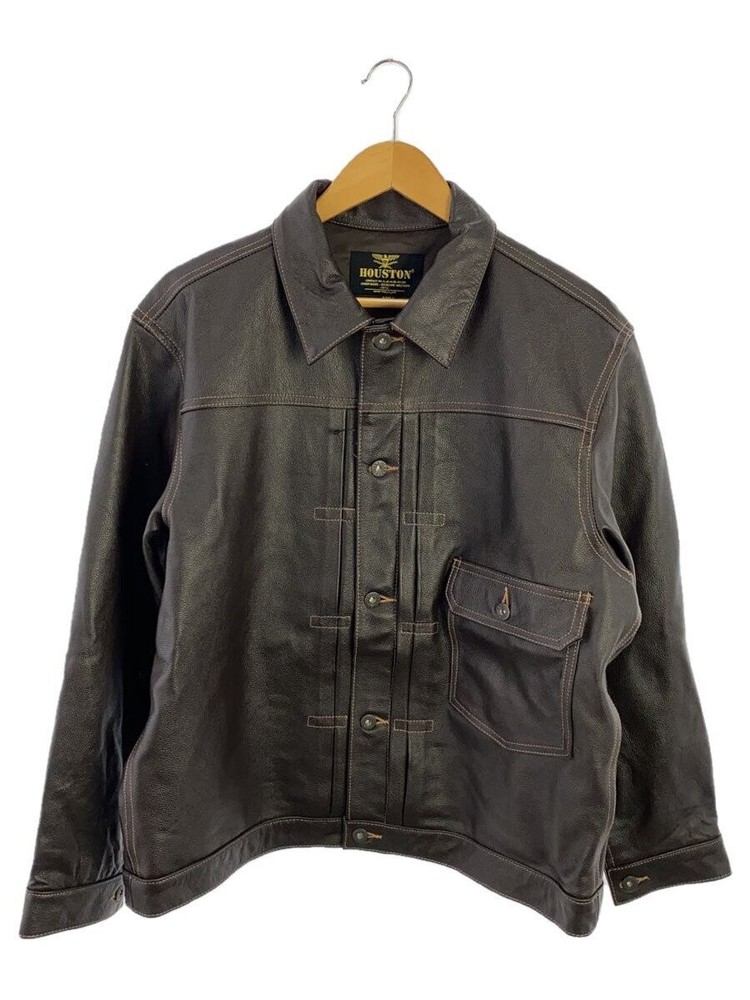 Houston Cowhide Leather Blouson Jacket Size 42 Brown 8215-173