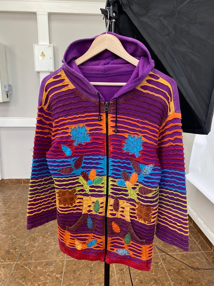 ☮️ 🍄 LSD Asymmetry Hippie Peace Art Women's Hoodie kapital Style Y2K size S/M