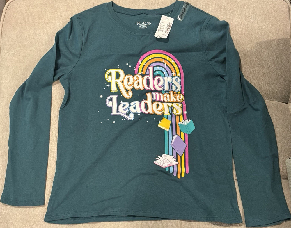 The Children's Place Girls Teal Graphic Long Sleeve T-Shirt L 10/12