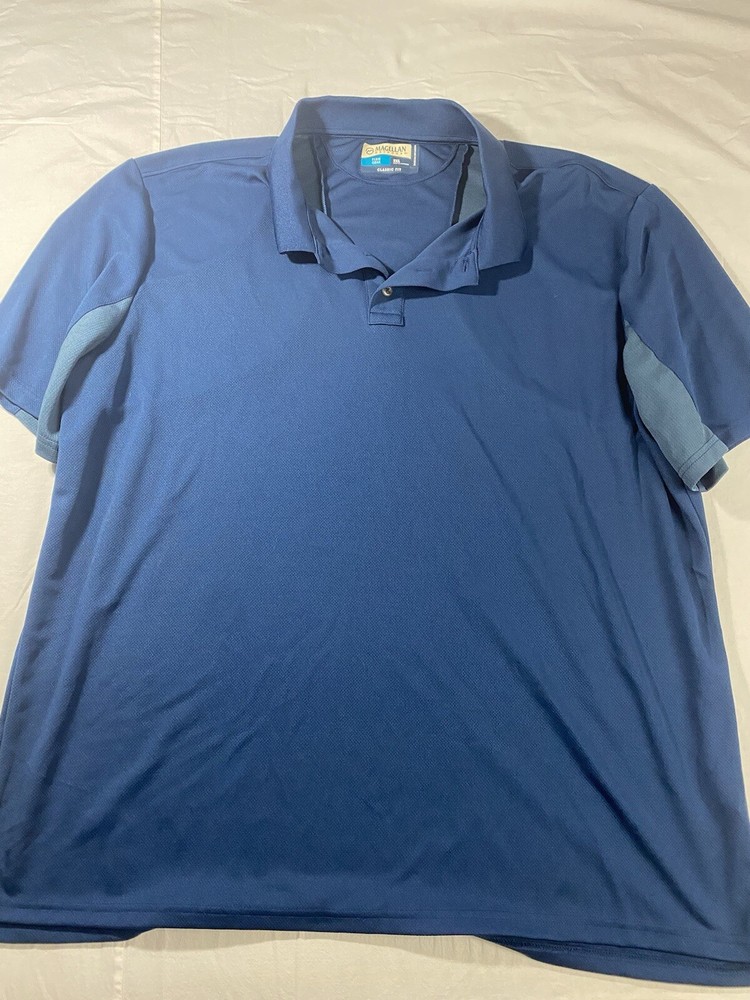 Magellan Outdoors Fish Gear Men's Polo  Shirt 2XL Loose Fit Mag Wick Blue FG