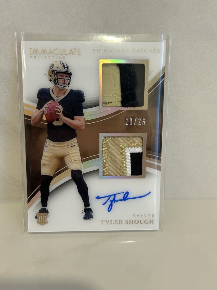 2025 Immaculate Tyler Shough RPA Auto 2 Patch RC /25 Saints Rookie SP