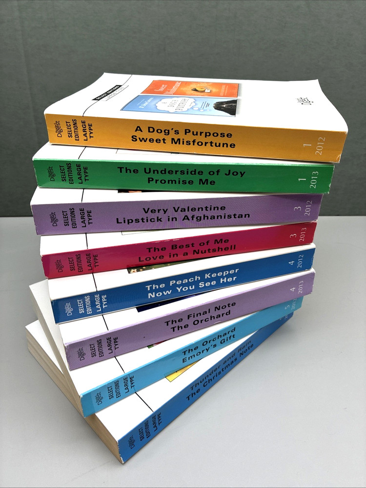 8 Large Type Reader's Digest Select Editions Books 2012-2013 Lot