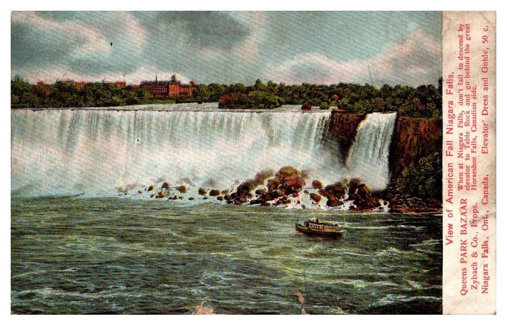 c1910 View of American Falls from Niagara Falls Canada Vintage Postcard