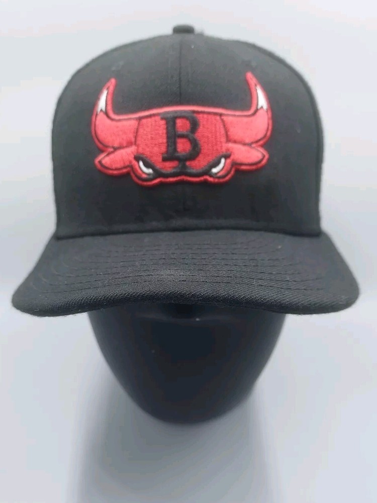 90's  NBA New Era Chicago Bulls black wool baseball cap hat snap back