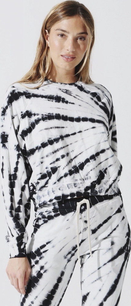 Electric & Rose Tie Dye Sweatshirt & Sweatpants Set Women’s M Black White