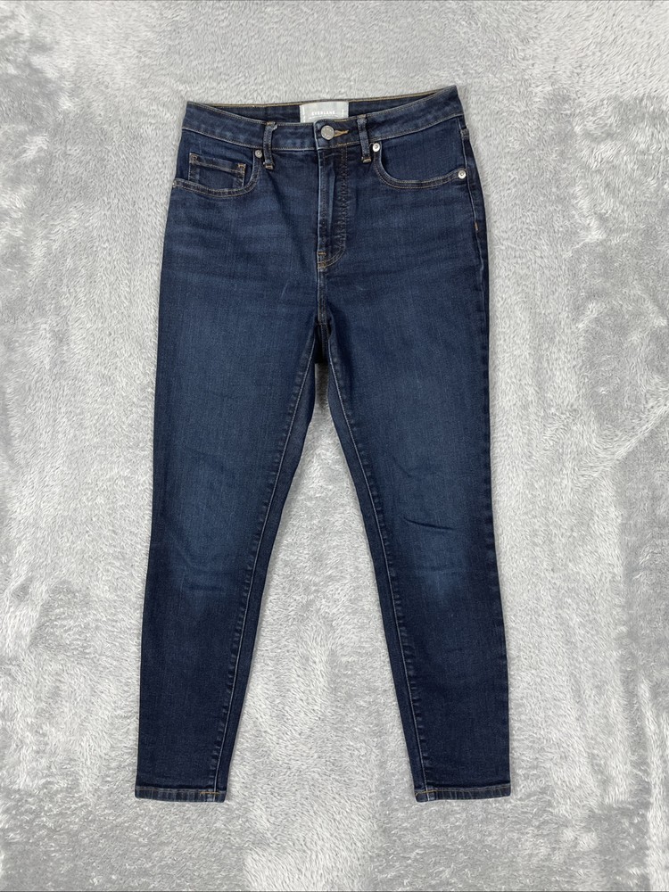 Everlane Jeans Women's 27 Blue Crop The Curvy High Rise Skinny Stretch Pants