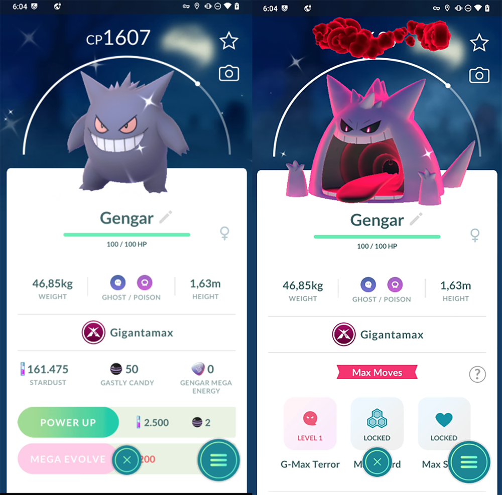 Shiny Gigantamax Gengar MINI PTC - Check Description for Details