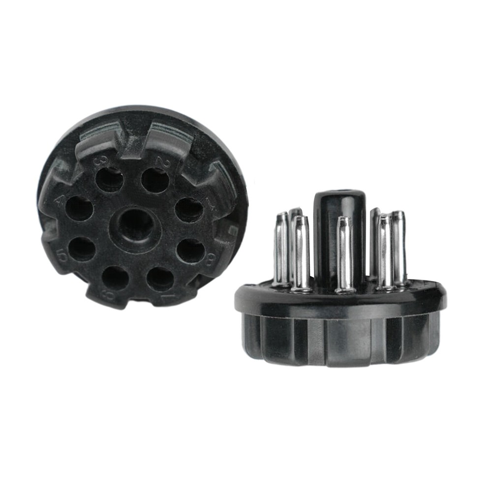 2025 NEW 2pc Bakelite Octal 8pin Tube Base For 6sn7 El34 Power Plug Black Black