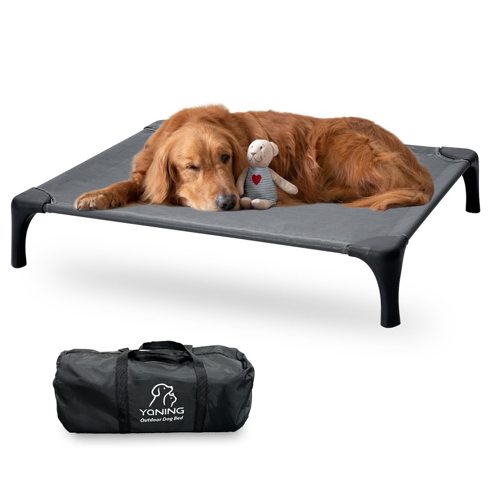 Outdoor Elevated Dog Bed with Carry Bag Easy Setup for Large Breeds
