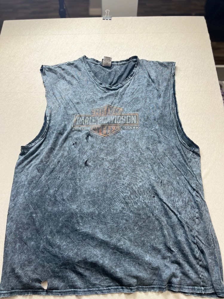 harley davidson sleeveless shirt triples morgantown wv distressed size 2xl