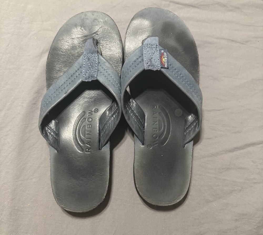 Women's Small Blue Rainbow Sandals