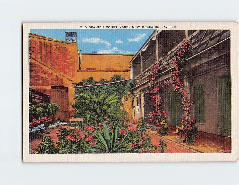 Postcard Old Spanish Court Yard New Orleans Louisiana USA