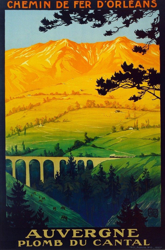 Chemin de Fer Orleans Auvergne Decorative Poster. Fine Graphic Art Design. 2982