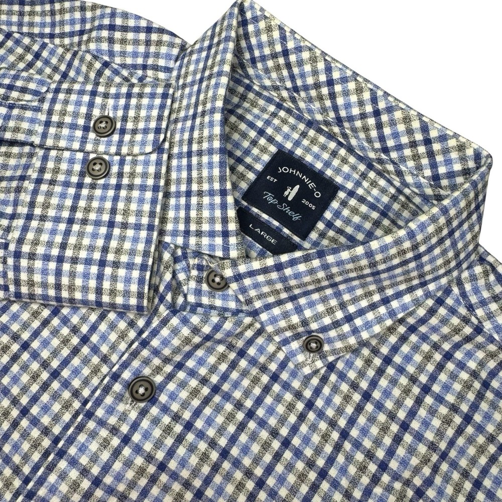 Johnnie-O Men’s Large Ruben Top Shelf Shirt Wake Blue Button Up – Read