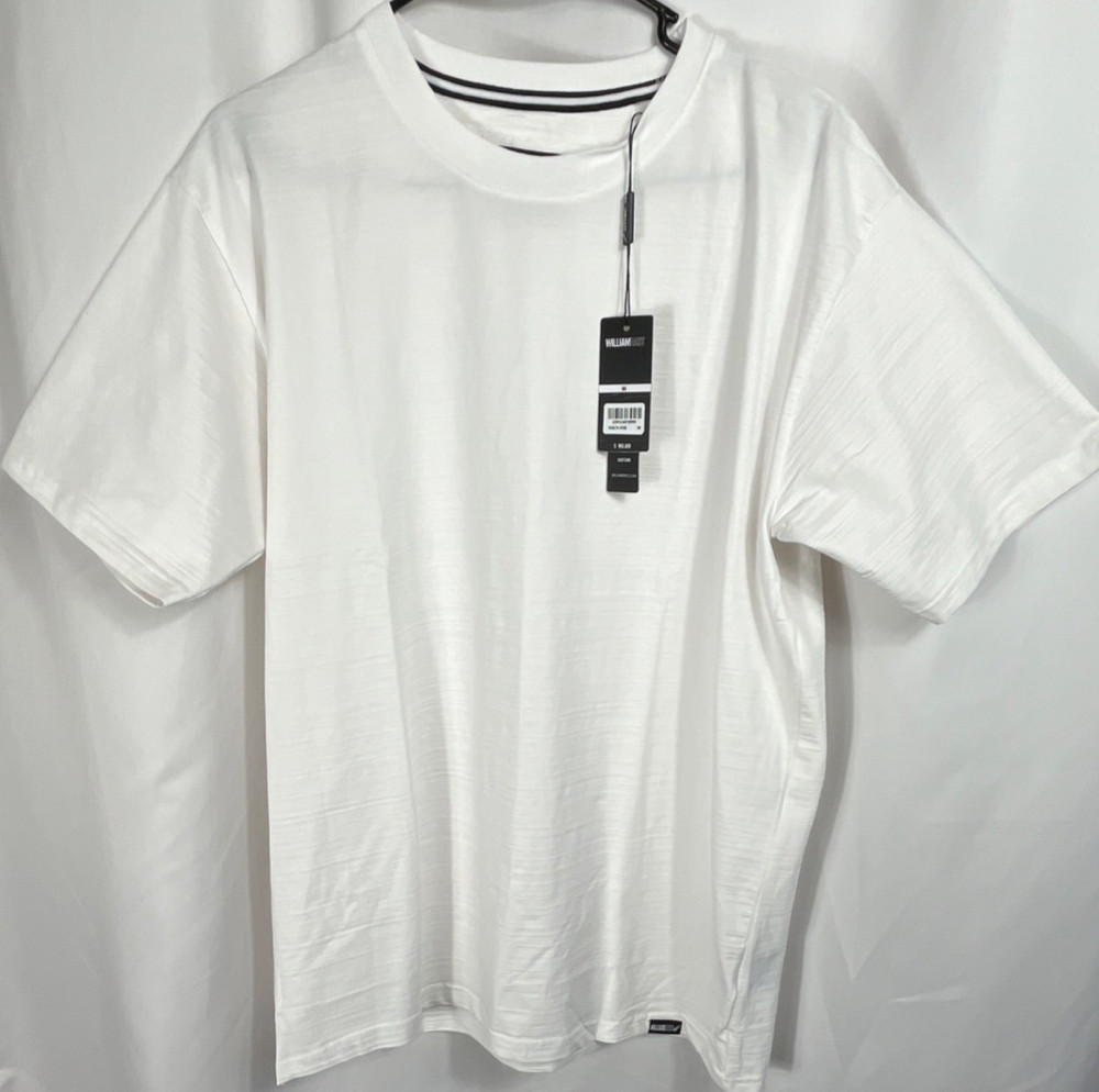 William Rast Men’s White Solid Crew Neck Short Sleeve Shirt Size M