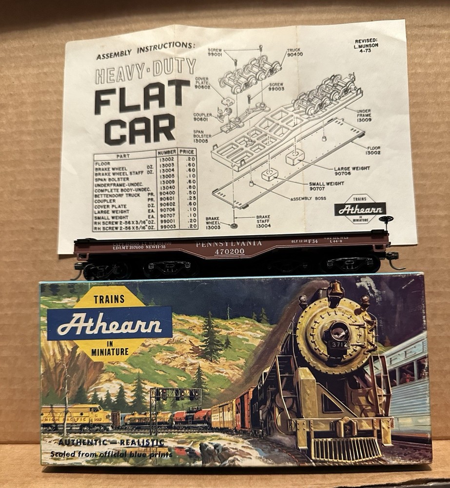 Athearn HO Heavy Duty Flat Car Pennsylvania Rail Road