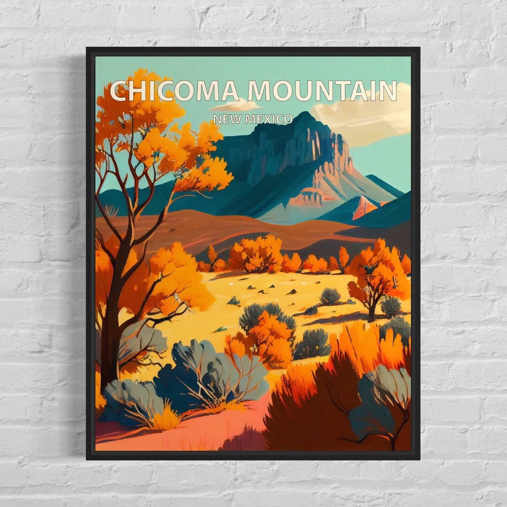Chicoma Mountain New Mexico Retro Art Print Chicoma Mountain Wall Art Painting