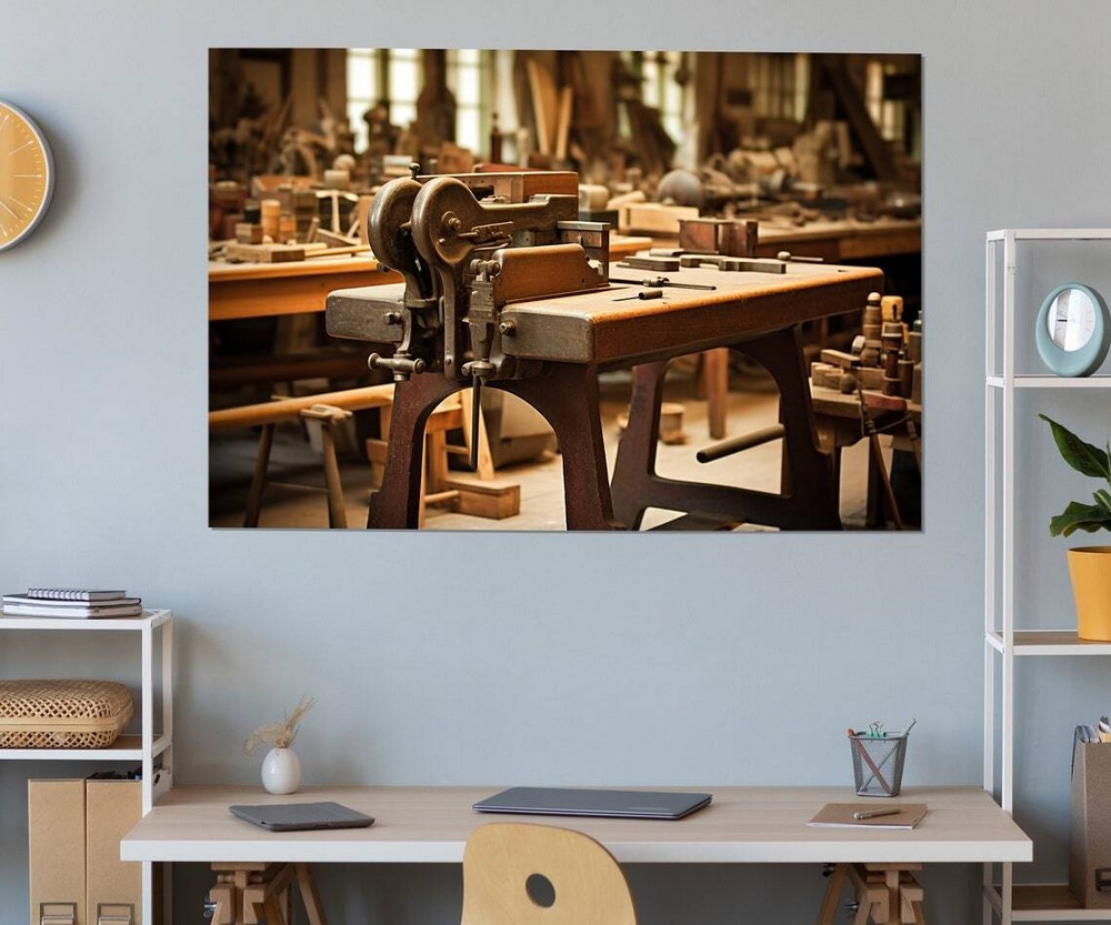 Art Of Wood Carving Equipment Wall Art Canvas Unframed Print Art