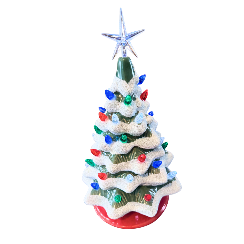 Vintage Ceramic LED Christmas Tree with Battery Operation 2016 Edition