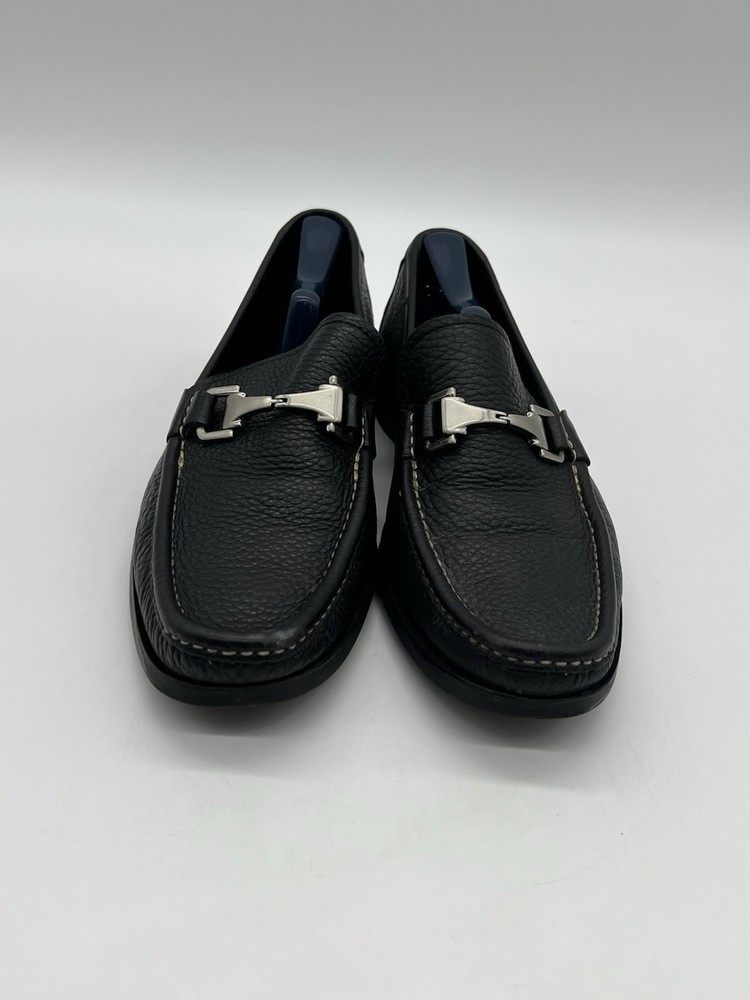 Allen Edmonds Firenze Mens Size 10D Black Pebble Grain Horsebit Loafers Shoes.