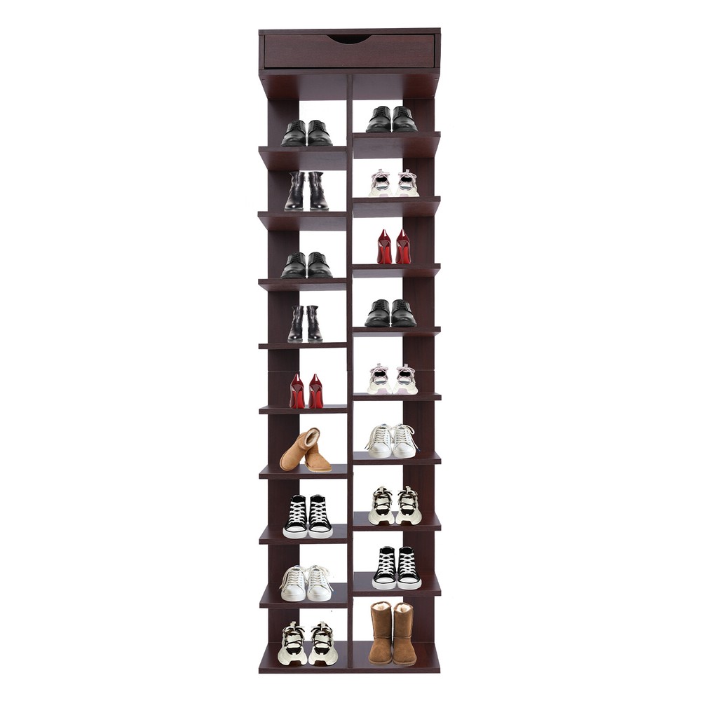 10-Tier Modern Free Standing Vertical Shoe Storage Rack