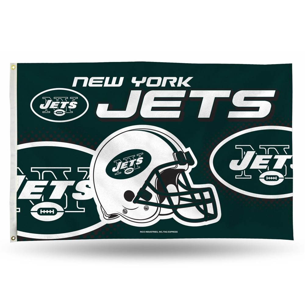 New York Jets Premium 3x5 Helmet Design Flag with Metal Grommets
