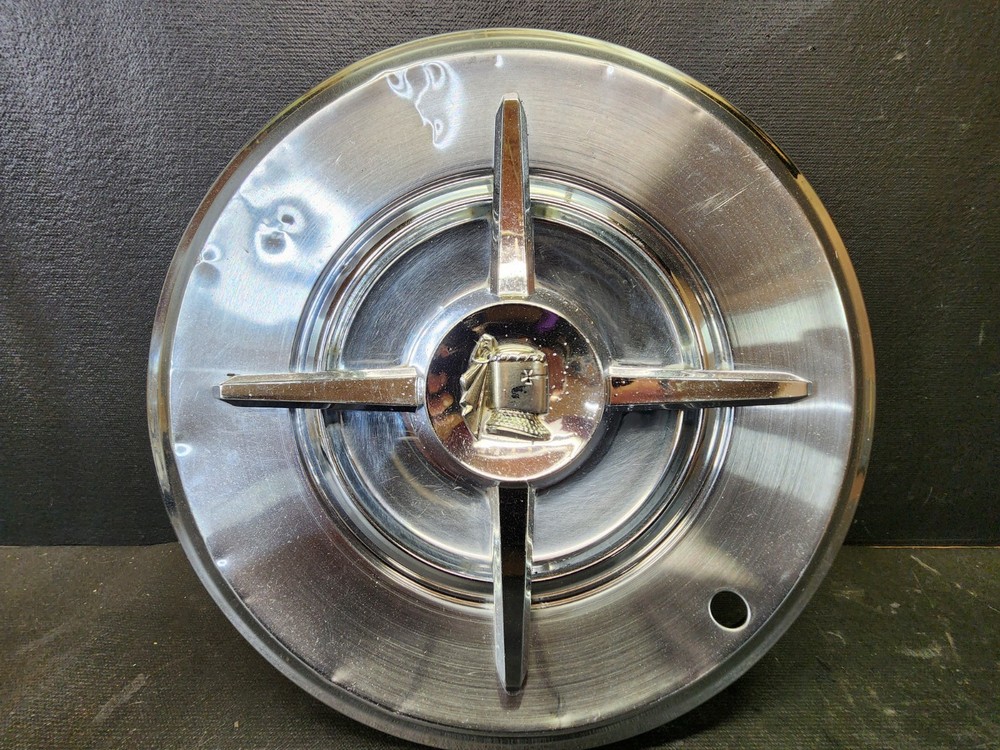 1957 Dodge Lancer Gold OE Spinner Hubcap Wheel Cover Mopar Knight Center Cap  