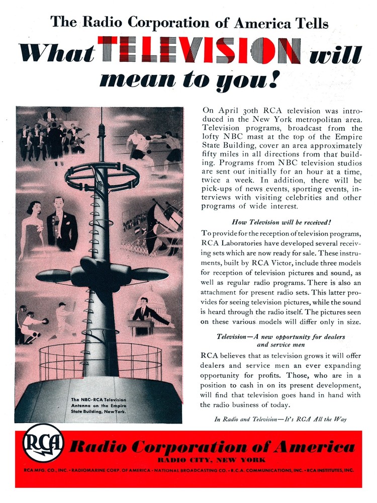 4026.Radio Corporation of American: televisoin.POSTER.Home School art decor