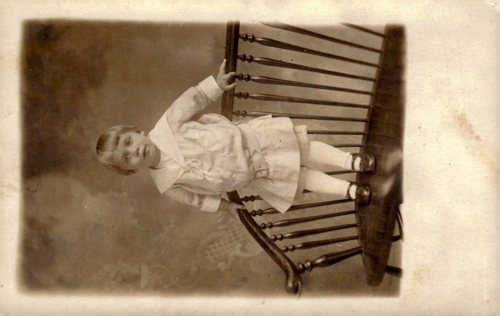 C1915 Young Boy in Sailor Suit Edwardian Studio Portrait Real Photo Postcard RPP