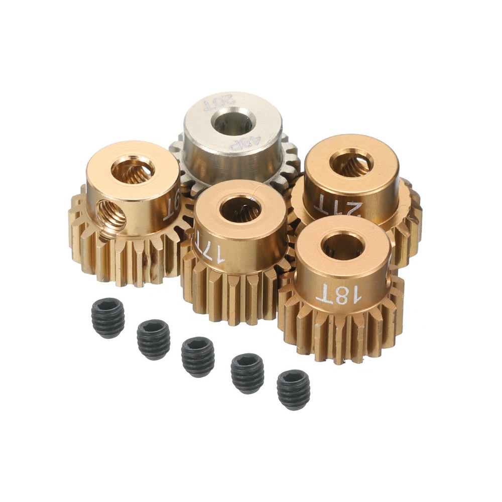 5Pcs RC 48P Motor Pinion Gear 3.175mm Shaft 17T/18T/19T/20T/21T Aluminum for RC