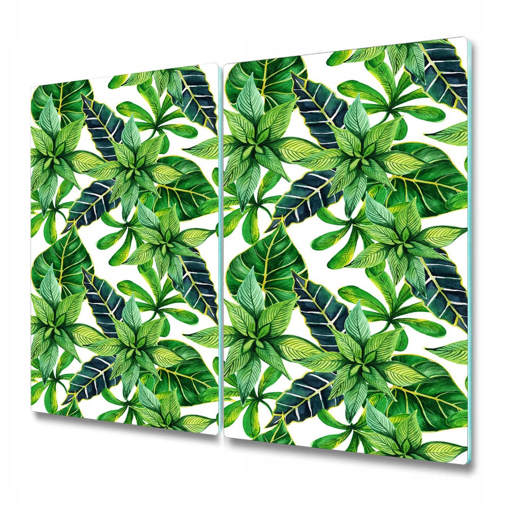 Tempered Glass Worktop Saver Fresh Green Plants feminine abstract painting