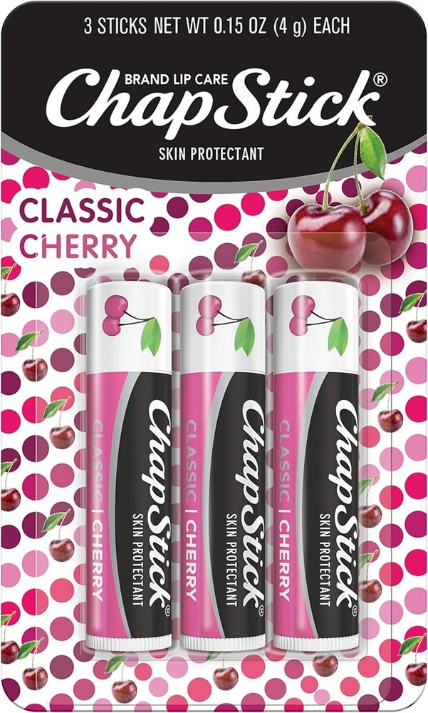 Classic ChapStick Lip Balm 3-Pack, 0.15 oz, Skin Protectant & Moisturizing