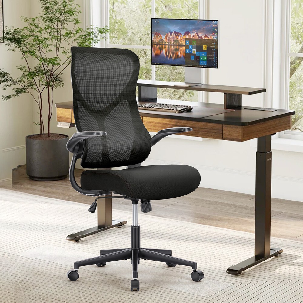 Office Chair Computer Seat Flip Arms Ergonomic Mesh Swivel Rolling Work