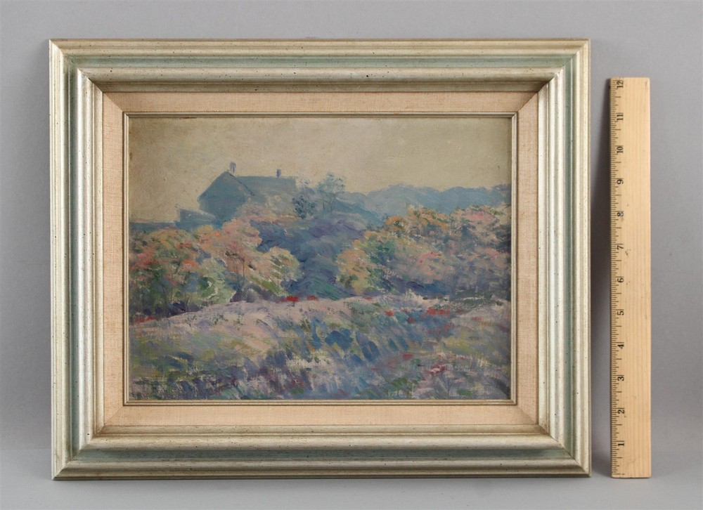 Antique FRANK WARREN MARSHALL Matunuck Rhode Island Impressionist Oil PaintingSigned & Authentic-Providence Art Club Label-NO RESERVE