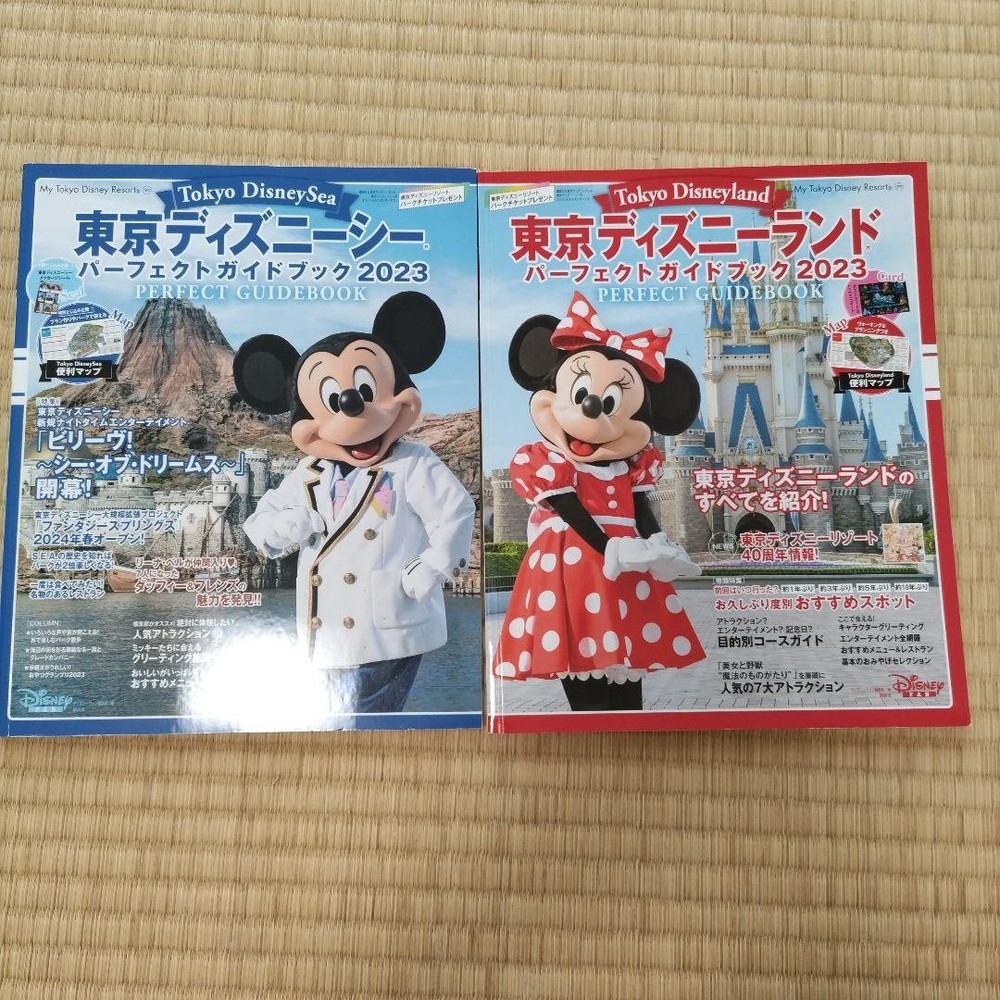 Tokyo Disneyland DisneySea 2023 Perfect Guidebook 2 Books set, Excellent condit