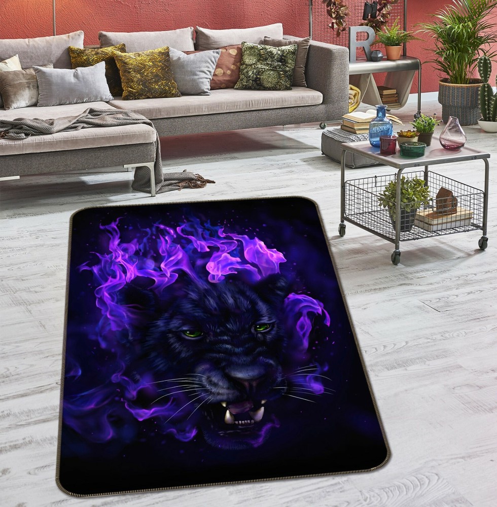 3D Purple Tiger Non-Slip Rug Mat Elegant Photo Carpet O902
