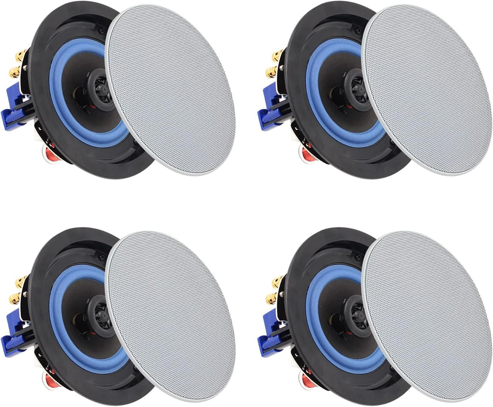 4 Inch 320 Watts 2-Way Bluetooth Ceiling Speakers Package Perfect for Home Theat