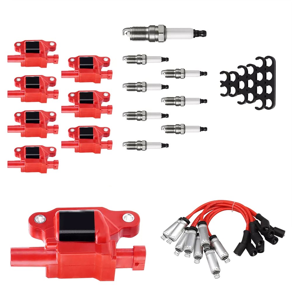 8* Ignition Coil+Spark Plug+Wire For Cadillac/Chevrolet UF413 Car Replace Part