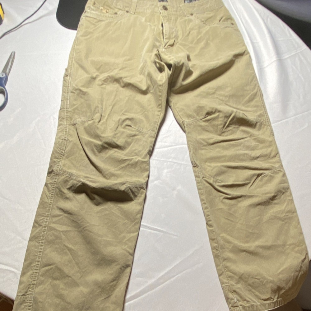 KÜHL REVOLVR Men's Performance Pants 34x32 Khaki Tan Hiking Outdoor Work Wear