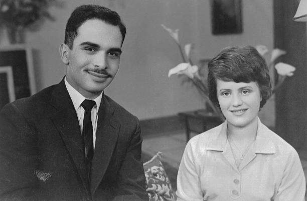 Jordan's King Hussein shown Toni Gardiner British girl he wed - 1961 Old Photo