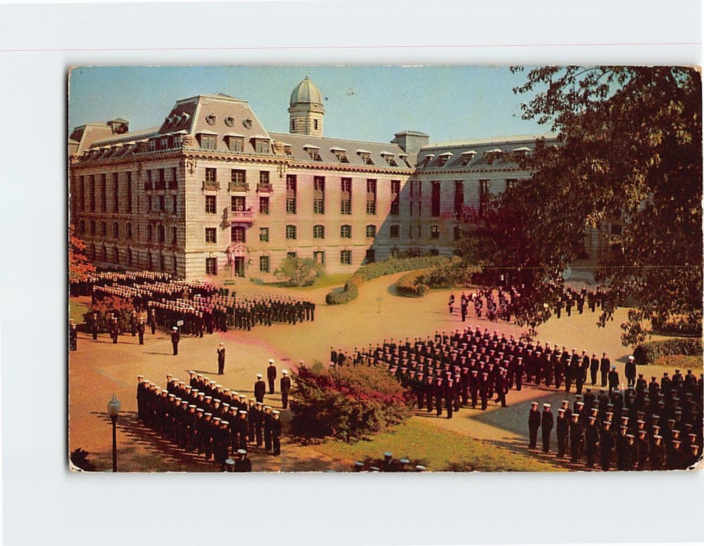 Postcard Midshipmen in Noon Formation US Naval Academy Annapolis Maryland USA
