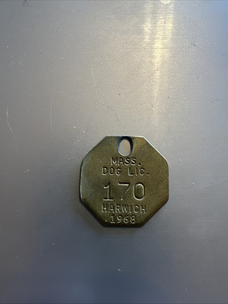 1968 Harwich Massachusetts. # 170 Dog Tax Tag.