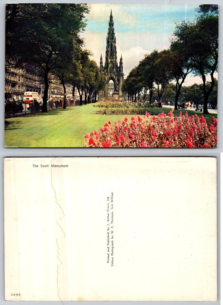 Scott Monument Edinburgh Scotland J Arthur Dixon Vintage Postcard